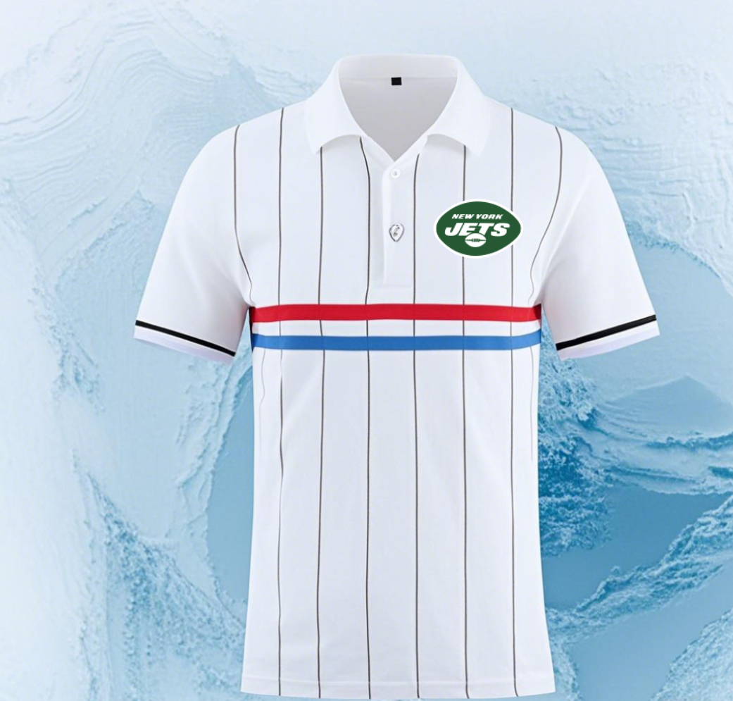 New York Jets white #13 Men 2025 NFL polo T shirt